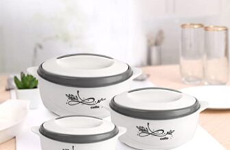 Cello Sapphire | Insulated Inner Steel Casserole | Set Of 3 (1500, 1000, 500) | Bpa Free | Food Grade | Serving, White