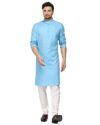 Ashtang Men’S Cotton Blend Solid Regular Fit Plain Kurta (Pln K= Sky 34 Xs)