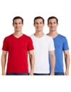 Amazon Brand – Symbol Men’S Solid Cotton T Shirt | Plain | V Neck | Half Sleeve – Regular Fit | Combo Pack Of 3 (Available In Plus Size) (Maroon, White, Blue_S)