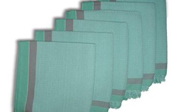 Athom Living Light Weight Cotton Premium Waffle Border Bath Towel 75X150 Cm Pack Of 6