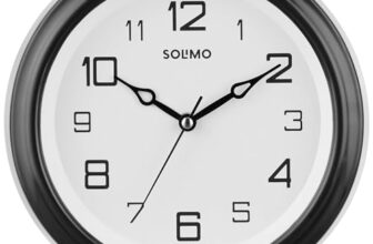 Amazon Brand – Solimo Abstract Wall Clock | Round | Plastic | 8 Inch | Black – Analog