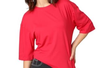 Kotty Women’S Cotton Blend Solid Oversized T-Shirts