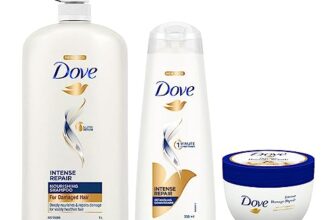 Dove Intense Repair Shampoo 1 Ltr, Conditioner 335 Ml & Hair Mask 300Ml, (Combo Pack) | Enriched With Keratin Actives To Smoothen Dry And Frizzy Hair – Deep Conditions Damaged Hair For Men & Women