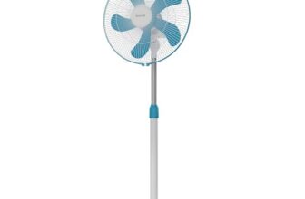 Polycab Optima Mini 400Mm Oscillating Pedestal Fan For Home, Office | High Speed & Air Thrust | Aerodynamic Blades With Cutting Edge Design | 100% Copper Winding Motor | 2 Years Warranty【Blue】