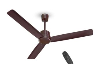 Havells 1200Mm Ambrose Slim Bldc Ceiling Fan | Premium Finish, Decorative Fan, Remote Control, High Air Delivery Fan | 5 Star Rated, Upto 60% Energy Saving | 2+1* Year Warranty | (Pack Of 1, Brown)