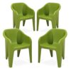 Supreme Furniture Futura Plastic with-Arm Chair Suitable for Home, Office, Garden, Living Room, Cafeteria, Restaurant, Hotel, Resort, Indoor & Outdoor(Set of 4, Mehandi Green)