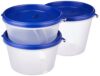 Amazon Brand – Solimo Nestable & Stackable Polypropylene Container Set, Round, Set of 3, Blue