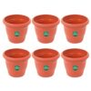 TrustBasket UV Treated Plastic Round Pot (6 Inches)-Terracotta Color-Set of 3 | Heavy Duty Highly Durable Plant Container Gamla for Indoor Home Decor & Outdoor Balcony Garden