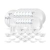 La Opala, Novo Collection, Opal Glass Dinner Set 35 pcs, Aqua Spray, White