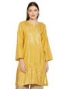 BIBA Women Printed Straight Mix and Match(Festive KURTA19391E_Yellow_36)
