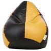 SATTVA Classy.Elegant.Stylish Classic Dual Colour Bean Bag Filled with Beans (Black Yellow, XXL)