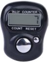 Voltegic ™ Electronic LCD Tasbih Finger Tally Counter Islamic Zikr Islam Muslim Hand Ring Counters Multi Color Mini Held Case Resettable Mechanical Manual Clicker Number Lap Tracker Random Counting Digital Tally Counter(Black Pack of 1)