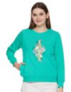 Amazon Brand – Eden & Ivy Women’s Cotton Blend Round Neck Regular Sweatshirt (EI-AW22-SWSH-02_Green_L)