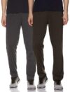 Cazibe Men’s Relaxed Fit Track Pants (Combo Pack of 2) (CZ11121_Olive/Grey_26W x 29L)
