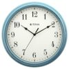 Titan Distressed Finish Wall Clock with Silent Sweep Technology – 32.5 Cm X 32.5 Cm (Medium)(Plastic), Analog, Blue