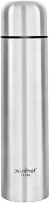 Greenchef Vacuum insulated SS Flask – 1000ml – Dura 1000 ml Flask(Pack of 1, Steel/Chrome, Steel)