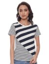 Pepe Jeans Women’s Striped Regular fit T-Shirt (PL504557_Mousse Small)