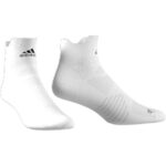 ADIDAS Unisex Cotton Run Ankle Socks (Ha0104-S, White/Black, S)
