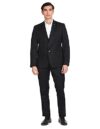 Arvind Tailored Regular Fit Solid Two Piece Suit Black