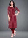AK Fashion Women Printed A-line Kurta(Maroon)