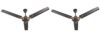 USHA Racer Chrome 1200mm 50 Watt Energy Efficient 1 Star Rated Power Saving High Speed Decorative Ceiling Fan (Smoke Brown) Pack of 2