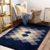 BSB HOME Designer Superfine Chenille Carpet | 500 GSM Velvet Carpet/Area Rug/Durries with Fine Gold Yarn for Living Room, Bedroom, Runner| 122 x 183 cm or 4×6 ft, Blue