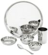 Amazon Brand – Solimo Dinner Set|Stainless Steel Solid|Mirror Finish|Set of 6