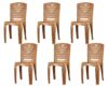 Nilkamal Chr4025 Plastic Mid Back With Arm Chair|Chairs For Home|Dining Room|Bedroom|Kitchen|Living Room|Office – Outdoor – Garden|Dust Free|100% Polypropylene Stackable Chairs|Set Of 6,Brown