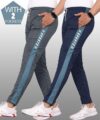 OHGORY Striped Men Grey, Dark Blue, White Track Pants
