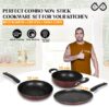 SigriWala SmoothChef Cookware kitchen pack of 3 piece Induction Bottom Non-Stick Coated Cookware Set(PTFE (Non-stick), 3 – Piece)