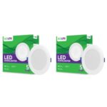 EcoLink 5W Concealed JB Ceiling Light | Round Ceiling LED Downlighter for Home & Hall | Cut Out: 3 inch, Color: Natural White, Pack of 2