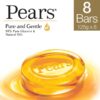 Pears Pure & Gentle Soap Bar ,Paraben-Free For Soft Skin(8 x 125 g)