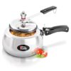 Milton Pro Cook Curve 3 Litres Pressure Cooker with Inner Lid, Aluminium, Non Induction Bottom, Handi Cooker, Silver, BIS Certified, 5 Years Warranty