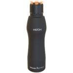 MILTON Euroline Smart Stainless Steel Water Bottle, 880 ml, Black | Leak Proof | Easy Grip | Mobile Hydration System | Bluetooth Enabled | Smart Lid