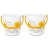 Nayasa Boon Bucket Bucket No. 18-16 Ltrs, Pack of 2, Floral Print Plastic Bathroom Set, Ideal for Home & Office, Medium, Yellow