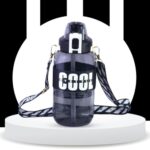 Attro Cool 1100ml Gallon Bottle Stylish & Functional Comes with FILP Top Lid Easy to Carry Grip Handle & Detachable Belt,Hydration Tracker,Bpa Free Ideal-Gym,Sports,Outdoors- Coal Black