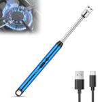 GLUN® Plasma Lighter, USB Rechargeable with LED Battery Indicator & Flexible Neck, Candle, Gas & Bonfire Light up Lighter with Safety Lock, Flameless Grill