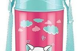 MILTON Kool Trendy 400 Plastic Insulated Water Bottle with Straw for Kids, Purple 500 ml Water Bottle(Set of 1, Multicolor)