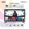 HUIDI 140 cm (55 inches) Bezelless Series 4K Ultra HD LED Smart Android TV HD55FLPRO (Black)