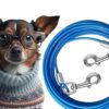 Sage Square Dog Tie Out Cable 20Feet – Heavy Duty Cable, No Tangle, Vinyl Coated Galvanized Leash for Dogs, Training Leash, Surface Protective Layer, wear-Resistant, Corrosion-Resistant and Durable
