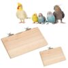 Sage Square Wooden Stand Platform Made of Natural Wood Combo of Two (3 * 4.5 & 9 * 4.5 inches) Rectangle Shaped Perch Stand, Cage Accessories, Gym, Playful Toy, Suitable for Birds, Parrots, Budgies