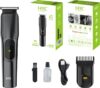 HTTCC Waterproof Chargeable Beard Moustache Trimmer Powerful Hair Clipper Razor BT Fully Waterproof Trimmer 1200 min  Runtime 4 Length Settings(Black)