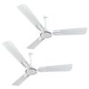 Havells 1200Mm Ambrose Es Ceiling Fan|Premium Finish,Deco. Fan,Elegant Looks,High Air Delivery,Energy Saving,100% Pure Copper Motor|2 Year Warranty By Brand|(4 stars,Pack Of 2,Pearl White Wood)