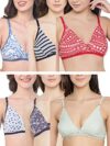 Clovia Women’s Pack of 6 Cotton Non Padded Non-Wired Full Cup T-Shirt Bra (COMBRC717_Multicolored_40B) (Print and Color May Vary)