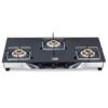 HORNBILLS LPG Premium 7MM Toughened Glass 3 Brass Burners Stainless Steel Manual Ignition Gas Stove 2 Year Warranty By Hornbills Appliances