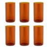 Borosil 350ml Set of 6 pcs Amber Vision Transparent Drinking Glass | Borosilicate Glass Tumblers for Water, Cold Drinks, Juice| Flame Proof, Microwave & Dishwasher Safe | for Daily use & Gifting