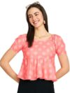 Modeve Women Peach Peplum Top for Summer