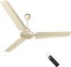 Atomberg Ameza | High Air Delivery | Low Noise | Classic Design | 5 Star 1200 mm 3 Blade Ceiling Fan(BLDC Motor with Remote | Sea Sand Ivory | Pack of 1)