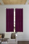 India Furnish 153 cm (5 ft) Polyester Semi Transparent Window Curtain (Pack Of 2)(Solid, Wine)