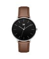 MVMT Leather Legacy Slim Analog Black Dial Men Watch-28000210-D, Brown Band